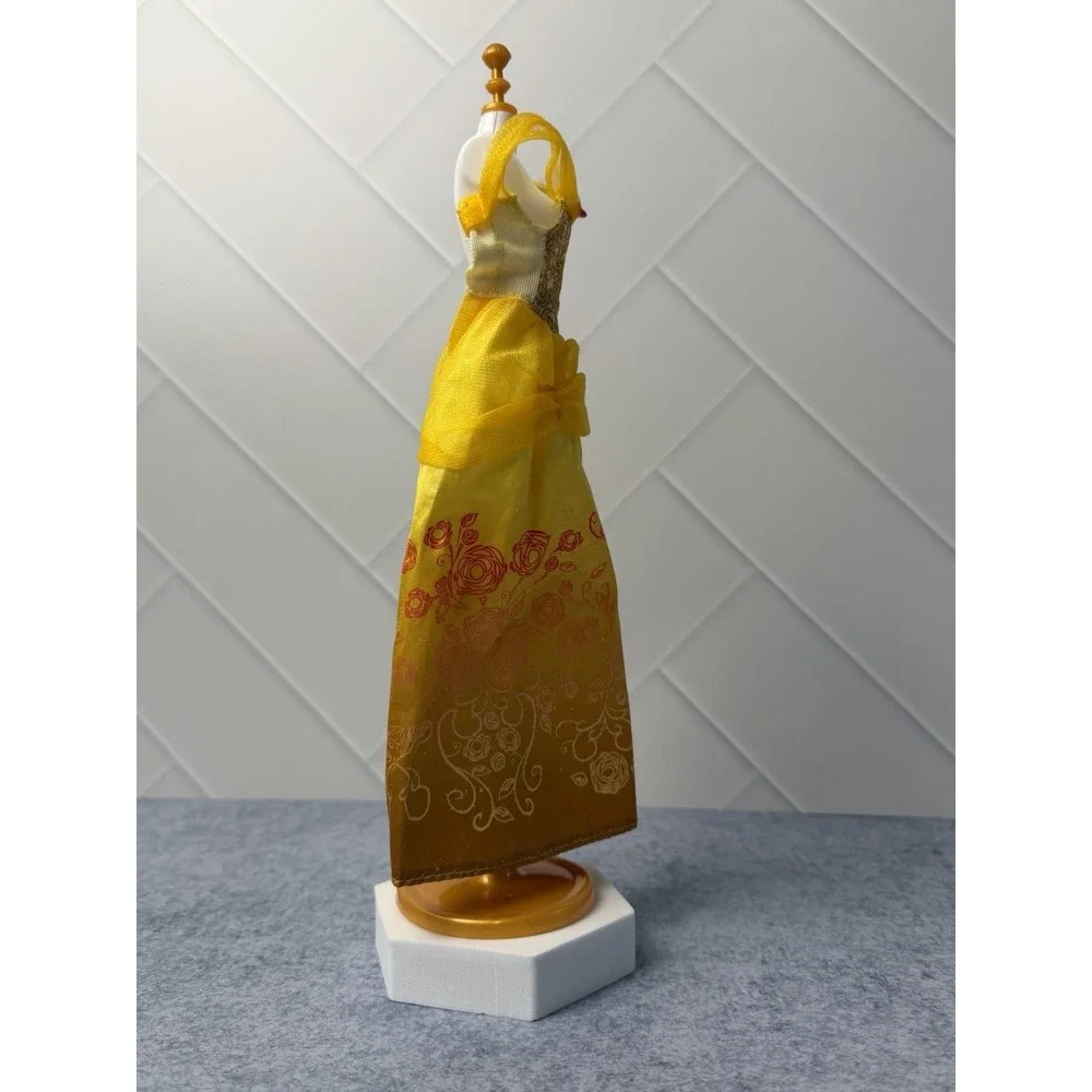 Disney Princess  Princess Belle Doll Dress Replacement Gown Yellow Glitter